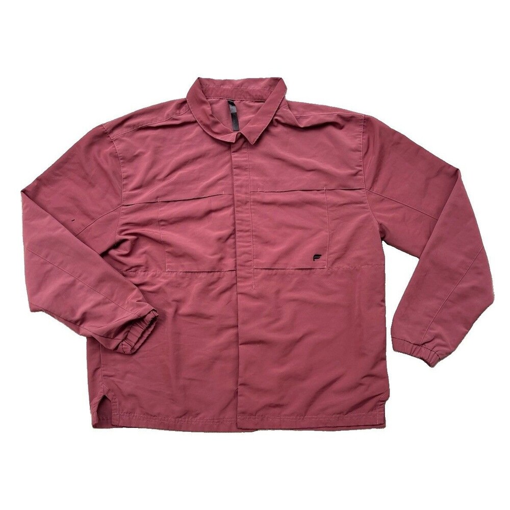 Fabletics The Outpost Jacket Men’s Mauve Lightweight Windbreaker Snap-Button XL